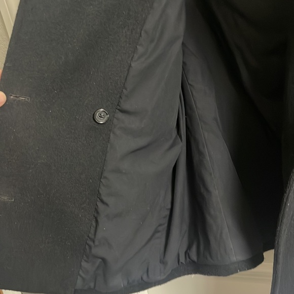 J Crew Vintage Black Wool Blend Double Breasted Peacoat Jacket in size Medium - Picture 4 of 5